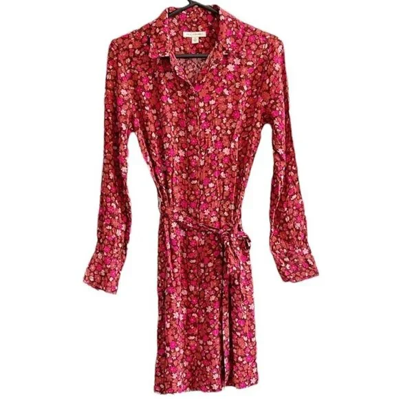 Free Assembly Women's Floral Button-Down Shirt Dress - Small - Picture 3 of 13
